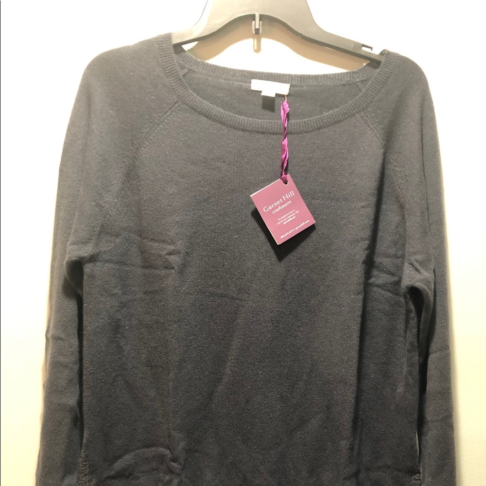 Garnet Hill Shirttail Cashmere Sweater